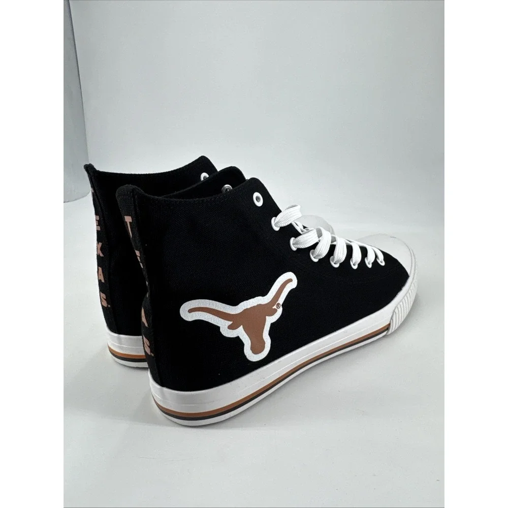 FOCO NCAA Texas Longhorns‎ Black High Top Canvas Shoes Sneakers Men's Size 11